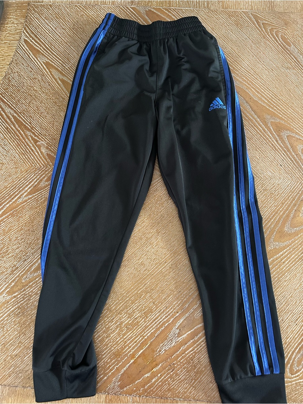 adidas Black Sweatpants with Blue Side Stripes